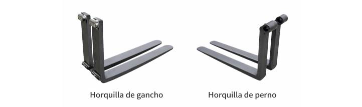 horquillas para montacargas de gancho o perno