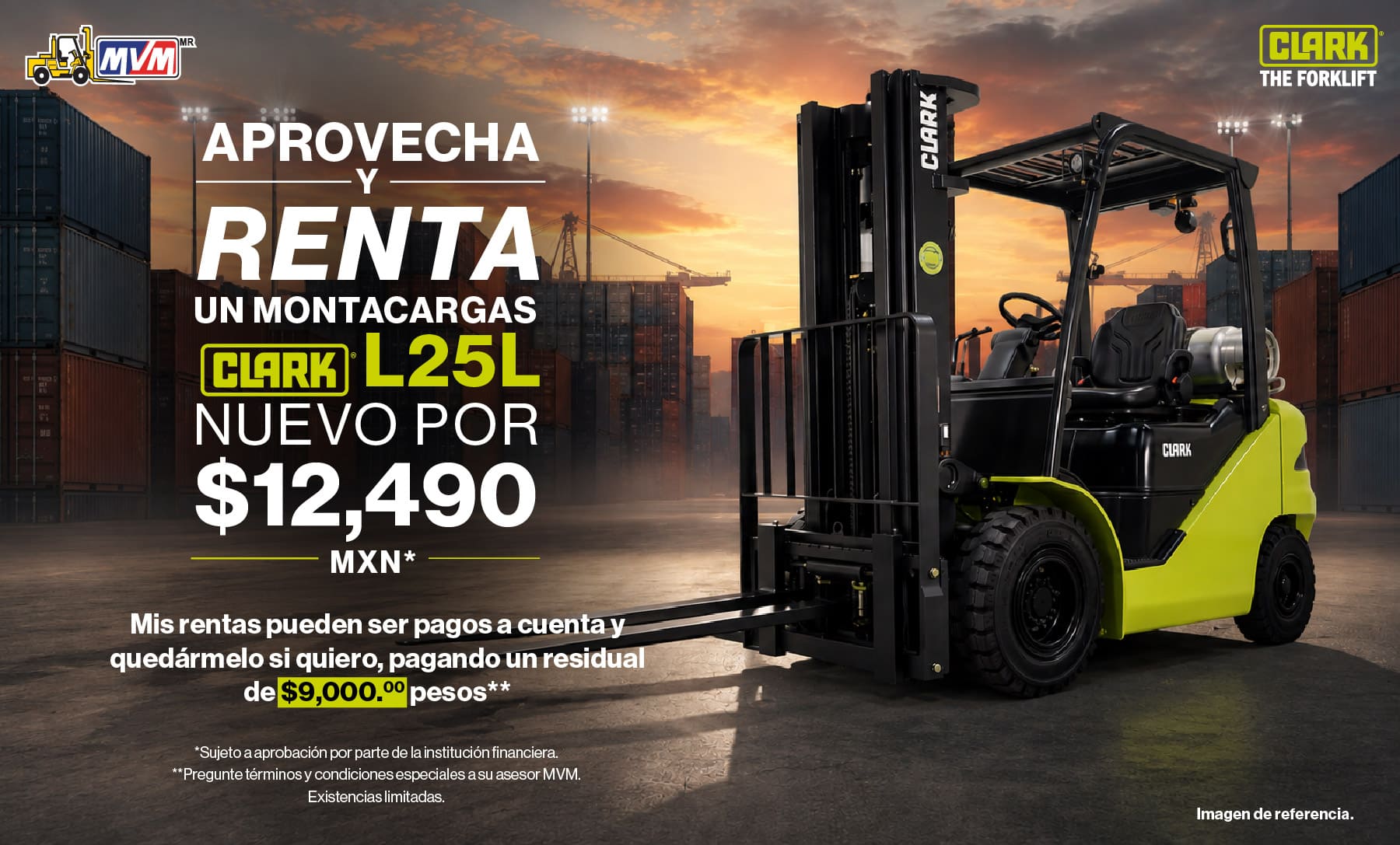 montacarga clark L25L Banner Renta